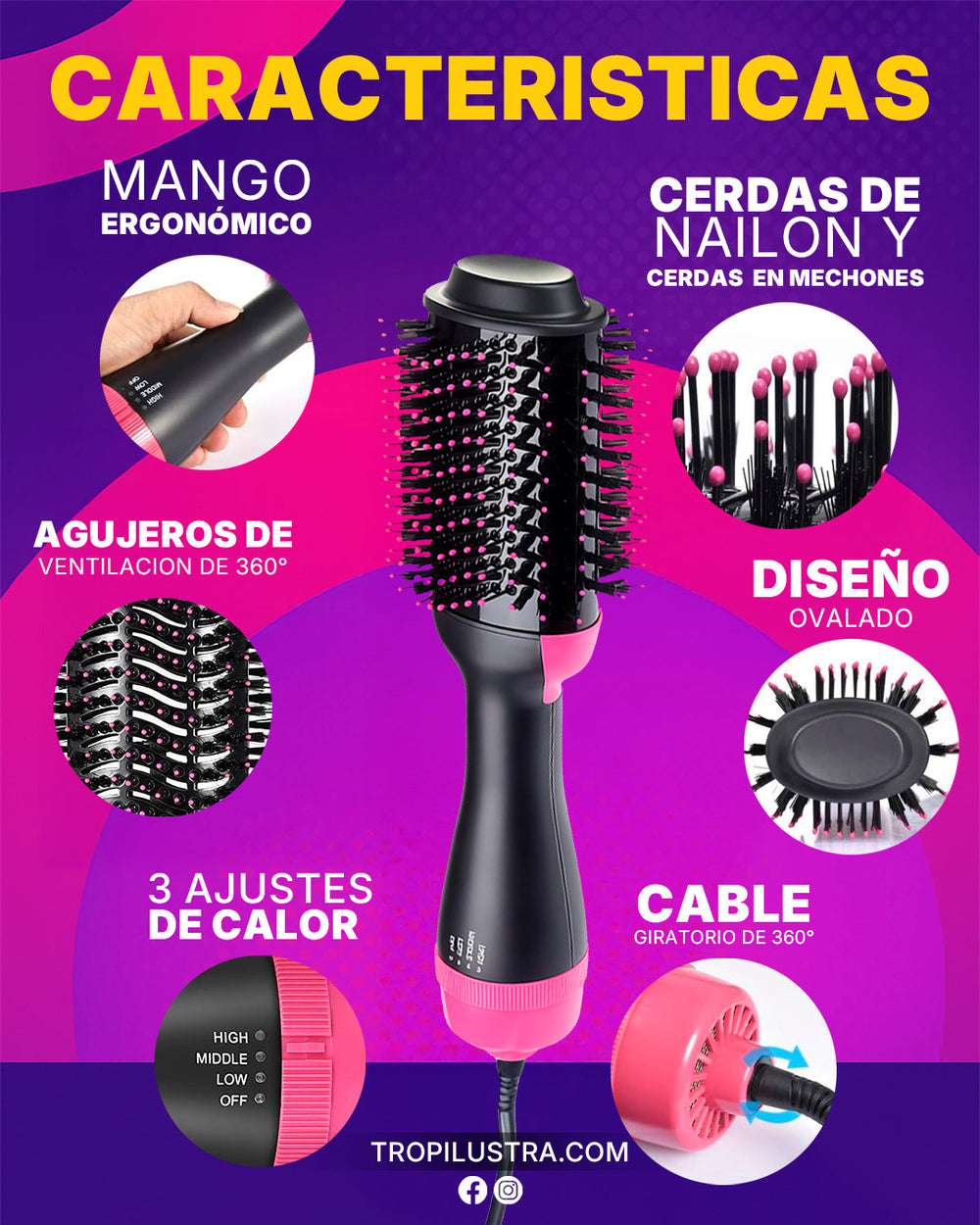 Cepillo secador 5 en 1