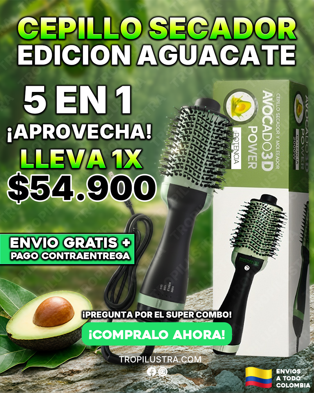 Cepillo secador Edicion Aguacate
